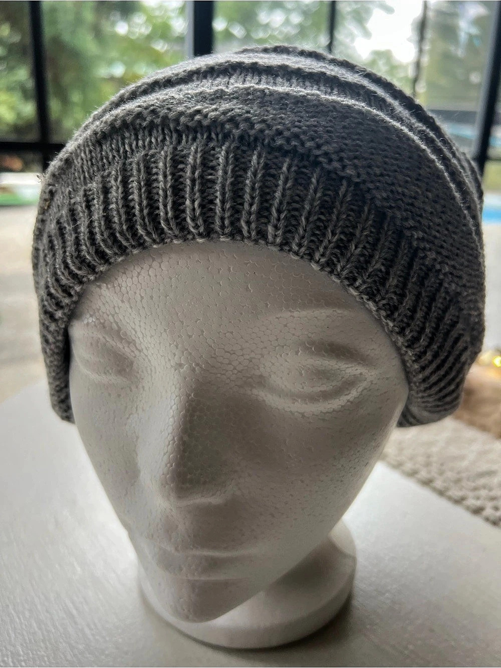 Gray Knit Slouch Beanie Like New